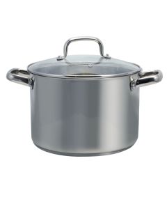Oster Adenmore 8 Quart Stainless Steel Stock Pot with Tempered Glass Lid