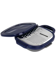 Oster Flat Bluemarine 3 Piece Grater and Container Set in Navy