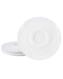 Gibson Home Grayson 12 Piece 12 Inch Round Melamine Chip and Dip Platter Set in White