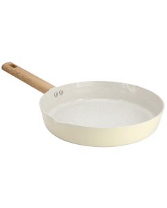 Gibson Home Marbleton Ceramic Nonstick Alumium 9.5 Inch Frying Pan in Cream