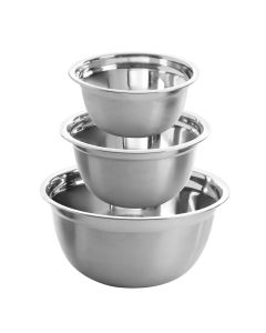 Oster Rosamond 3 Piece Stainless Steel Mixing Bowl Set in Silver