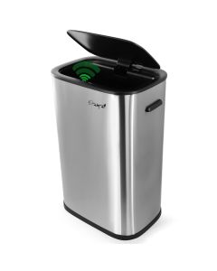 Elama 14.5 Gallon Automatic Sensor Hands Free Trash Can in Matte Silver