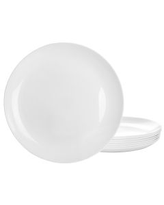 Gibson Ultra Olstead 8 Piece Break-Resistant Tempered Opal Glass Dinner Plate Set in White